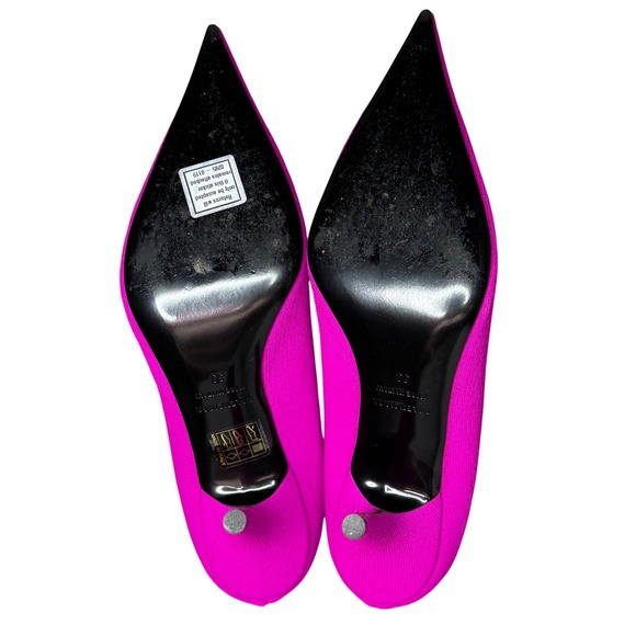 Balenciaga Hot Pink Knife Logo Pointed Toe Pumps EU 39/US 8.5 - Picture 7 of 11